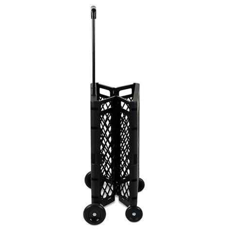 Mesh Utility Cart Folding Collapsible Hand Crate With Wheels Foldable