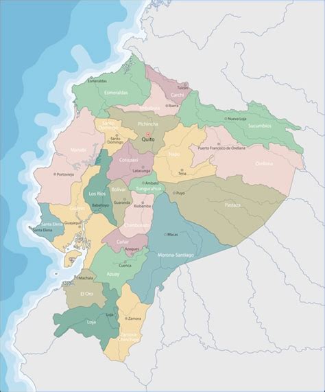Vector Mapa Del Ecuador Politico Mapa Politico De Ecuador Vector Images