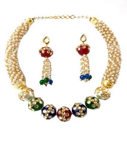Kundan Work Beads With Pearl Hasli At Rs 3425 Piece Shivam Sunderam