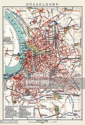 Map Of City Düsseldorf Germany 1898 High Res Vector Graphic Getty Images