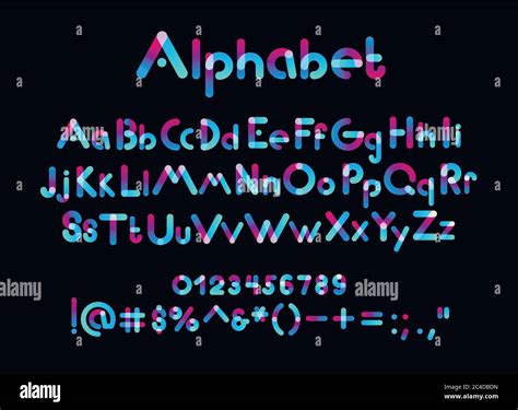 Color Alphabet Font Color Uppercase Lowercase Letters And Numbers On