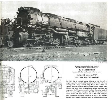 Prototype Drawings Of Union Pacific Big Boy 4 8 8 4 Steam Locomotive