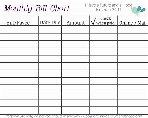 Free Monthly Bill Organizer Spreadsheet Db Excel Com