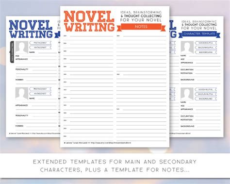 Novel Writing Templates V2 Expansion Pack Etsy