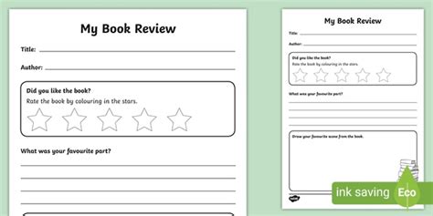 Free Book Review Writing Frame Australia Teacher Made