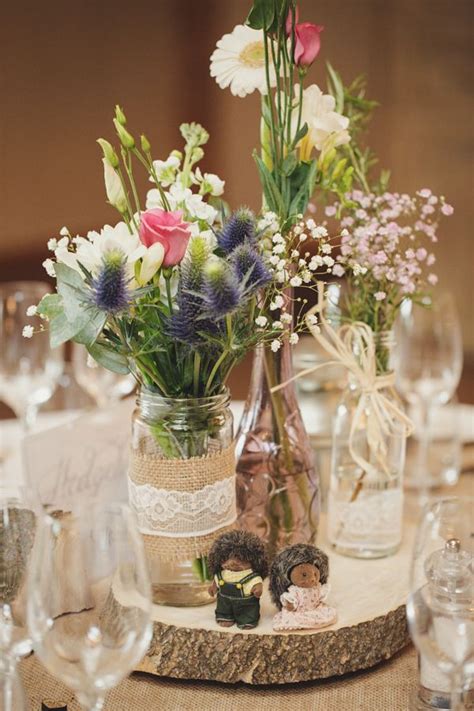 Add flowers to make them vases or add. Handmade Pastel Woodland Inspired Wedding | Wedding ...