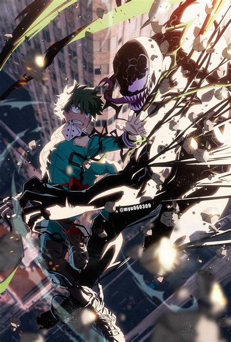 Midoriya Izuku And Venom Boku No Hero Academia And 4 More Drawn By