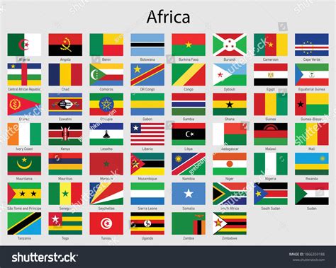 Set Flags African Countries All Africa Stock Vector Royalty Free