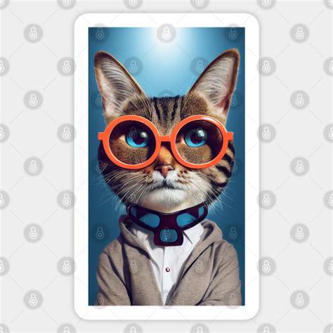 funny cat face with funky glasses retro nerd cat funny cat face with funky glasses retro