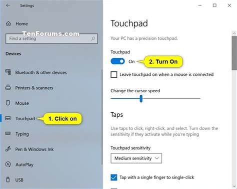 Enable Or Disable Touchpad In Windows 10 Tutorials