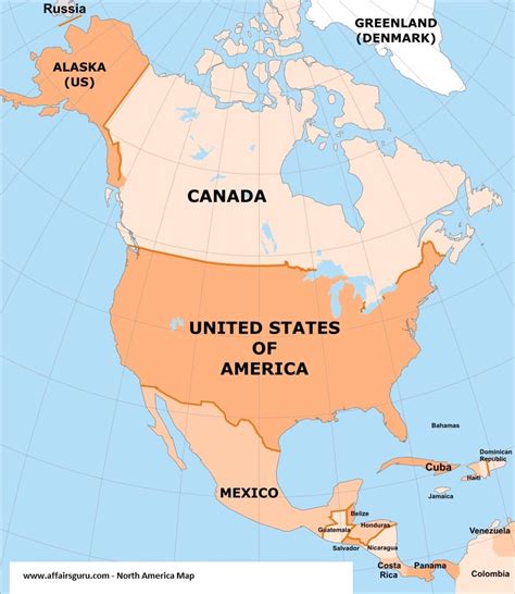 North America Countries And Regions Capitals List