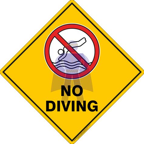 No Diving Australian Safety Signs