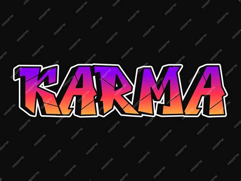 Premium Vector Karma Word Trippy Psychedelic Graffiti Style Letters