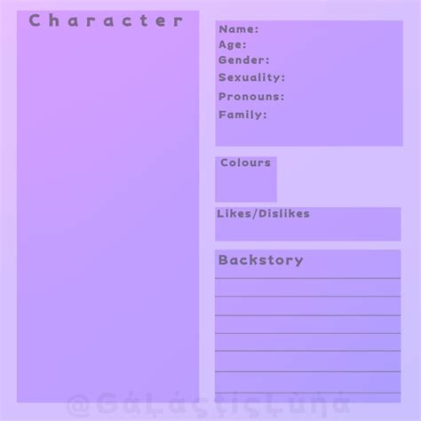 Oc Sheet Base Character Sheet Template Character Reference Sheet