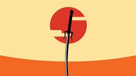 🥇 Samurai Champloo Sun Minimalistic Katana Weapons Drawings Swords