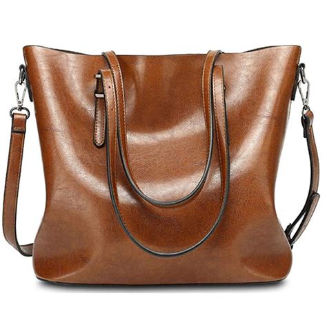 Leather Tote Bucket Bag With Zipper For Women Keweenaw Bay Indian