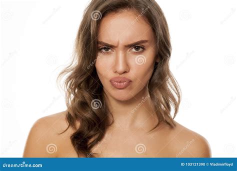 Beautiful Scowling Woman Stock Photo Image Of Clean 103121390