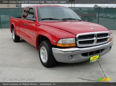 Flame Red 2000 Dodge Dakota Slt Extended Cab Agate Interior