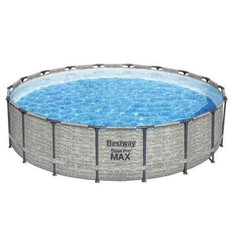 Bestway Steel Pro Max 16 Ft Round Above Ground Pool Set With 3 Layer Liner 5619he Bw The Home