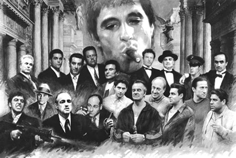 Scarface Soprano Godfather Good Fellas Mafia Collage Poster Etsy Goodfellas Parrain Fond D