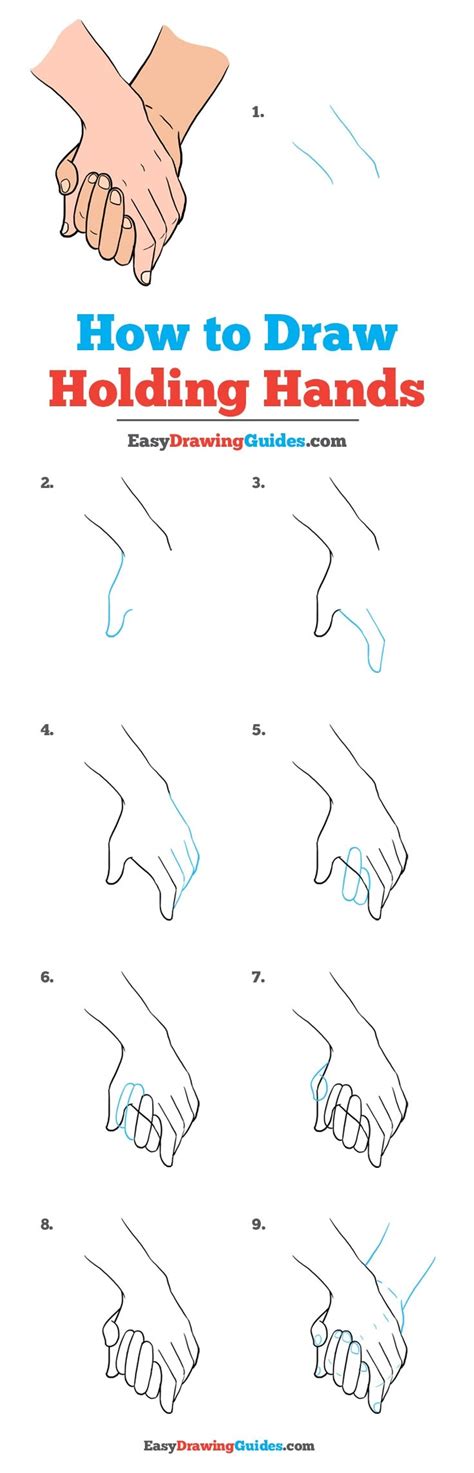 Nails can have a variety of shapes. How to Draw Holding Hands - Really Easy Drawing Tutorial