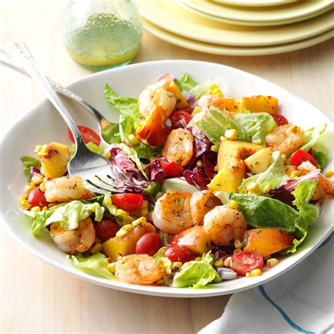 There is so much flavor going on here: Shrimp & Nectarine Salad Recipe | Taste of Home