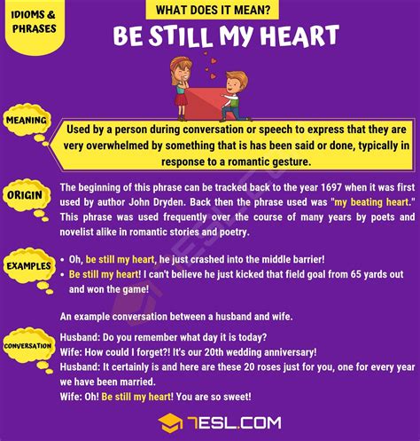Be Still My Heart What Does Be Still My Heart Mean 7esl