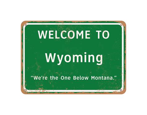 Welcome To Wyoming Vintage Look Funny Metal Sign Etsy