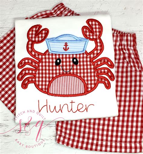 Boys Crab Shirt Boy Crab Outfit Crab Shirt Kids Boy Short Etsy