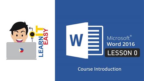 Microsoft Word 2016 Lesson 0 Course Introduction Youtube