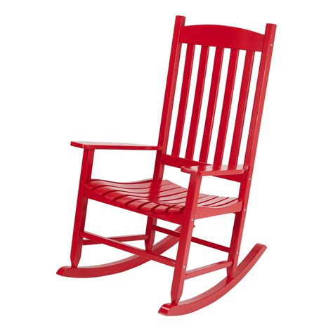 Buy products such as riverbay furniture adirondack rocker in teak at walmart and save. Mainstays Outdoor Wood Slat Rocking Chair, Red - Walmart ...