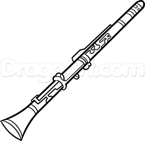How To Draw A Clarinet Step 5 Drawings Guided Drawing Line Drawing