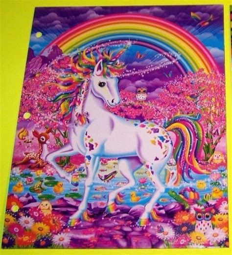 New Glittery Lisa Frank Folder Rainbow Mischief The Unicorn