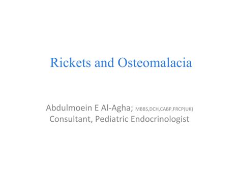 Pdf Rickets Diseases Lecture Presentaion