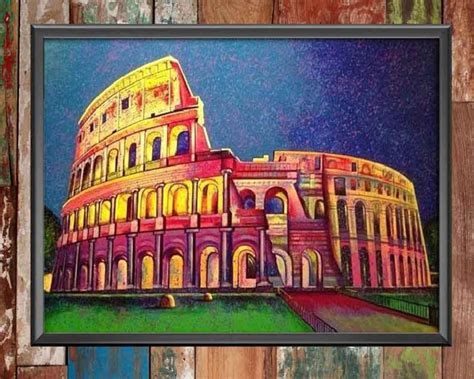 Roman Colosseum Giclée Painting Acrylic Canvas Painting Etsy