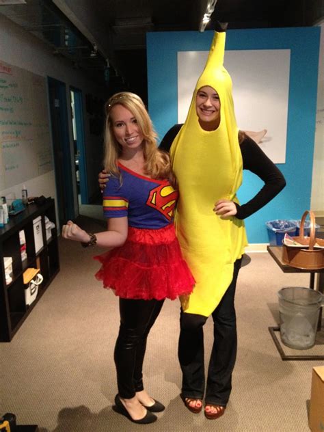 Honest Kat As Superman And Honest Lily As A Banana Halloween2012