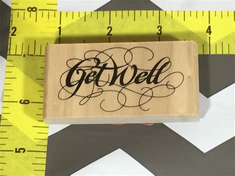 Get Well Stamp Rubber Stamps Stationary Supplies T Etsy Stamp
