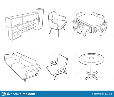 Set Of Furniture Silhouettes Stock Vector Illustration Of Fashionable