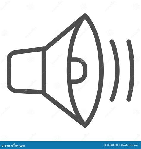 Loudspeaker Line Icon Sound Speaker Audio Volume Silhouette Symbol