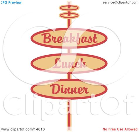 Download 1,034 breakfast lunch dinner free vectors. Vintage Tan Restaurant Sign Advertising Breakfast, Lunch And Dinner Clipart Illustration by Andy ...