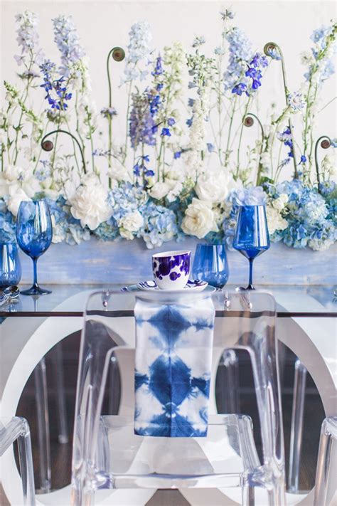 Modern Monochromatic Blue Wedding Ideas Aisle Society