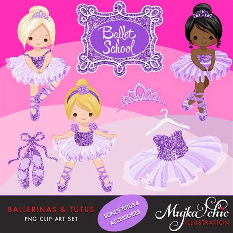 Ballerinas And Tutus Purple Glitter Girl Clipart Mujka Cliparts