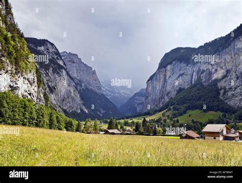 Lauterbrunnen Valley Bernese Oberland Switzerland June 2012 Stock