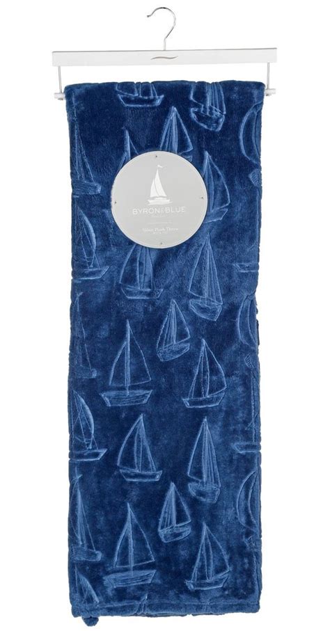 50x70 Velvet Plush Sailboat Throw Blanket Blue Burkes Outlet