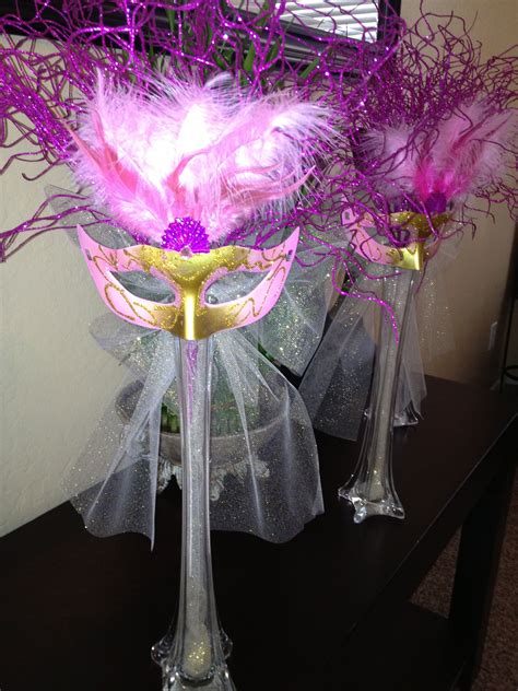 masquerade centerpiece made it for my sisters sweet 16 masquerade centerpieces masquerade