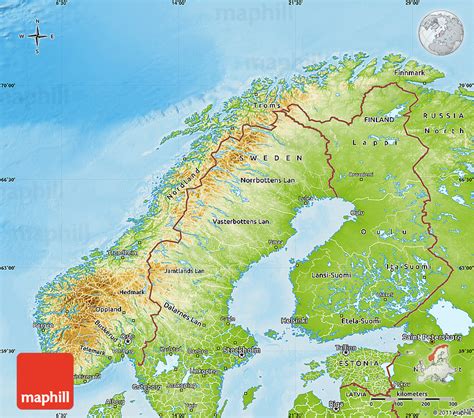 Physical Map Of Norway