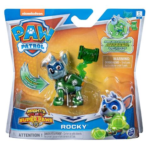 Paw Patrol Mighty Pups Super Paws Rocky Figure