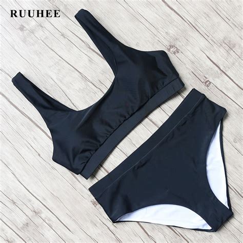 Buy Ruuhee Bikini Set 2017 Swimsuit Women High Waist Swimwear Sports Swimwear