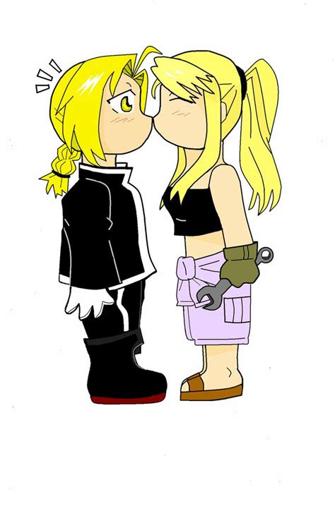 Ed And Winry Chibi Kiss By Paintprincessemi On DeviantART Ed And Winry Chibi Movies And Tv Shows