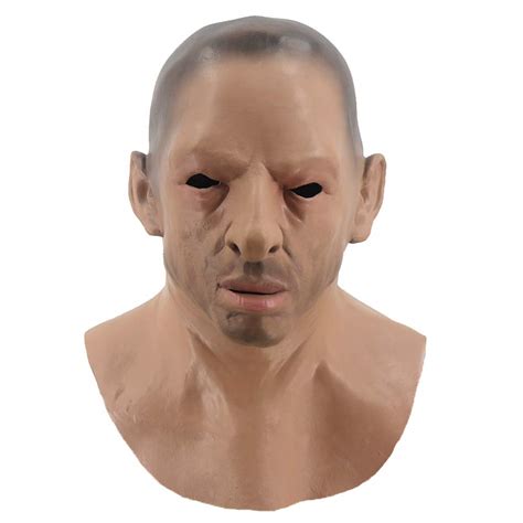 Realistic Bald Head Man Mask Latex Masks Human Face Halloween Rubber Masquerade Full Head Mask